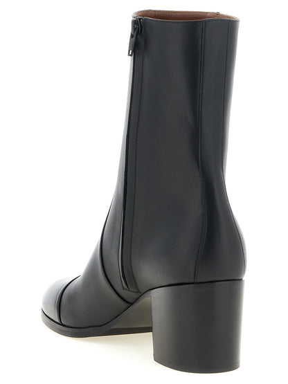 Black Calfskin Ankle Boots