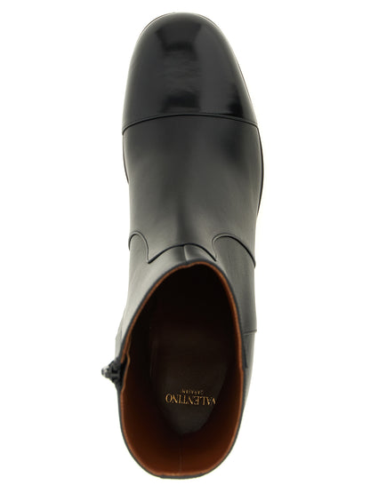 Black Calfskin Ankle Boots