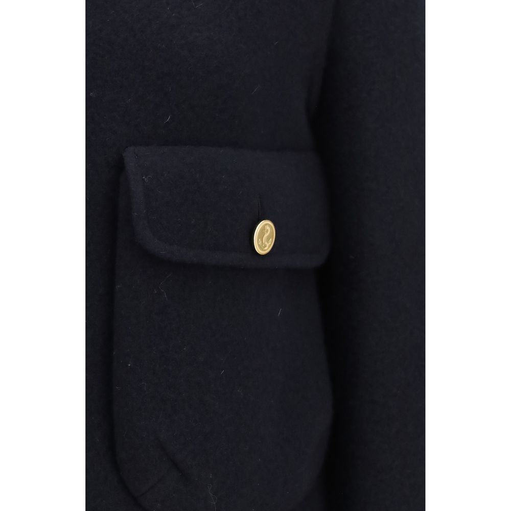 Blue Wool Oves Aries Full-Length Jacket