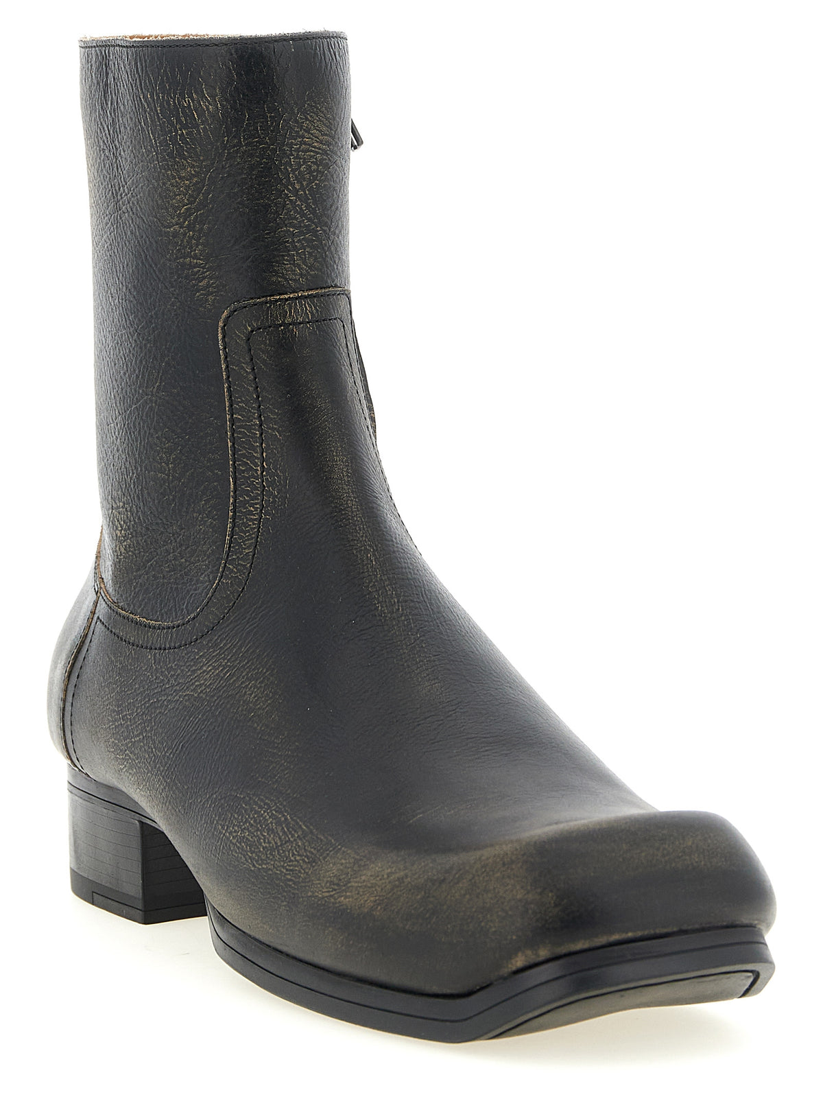 Black Calfskin Ankle Boots