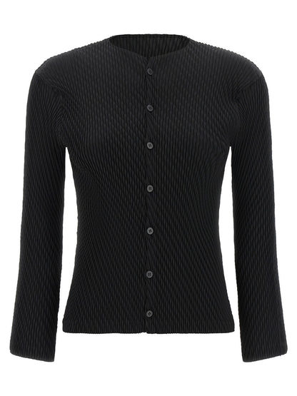 Black Polyester Cardigan