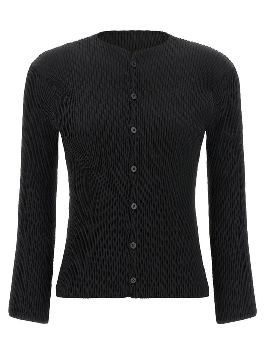 Black Polyester Cardigan