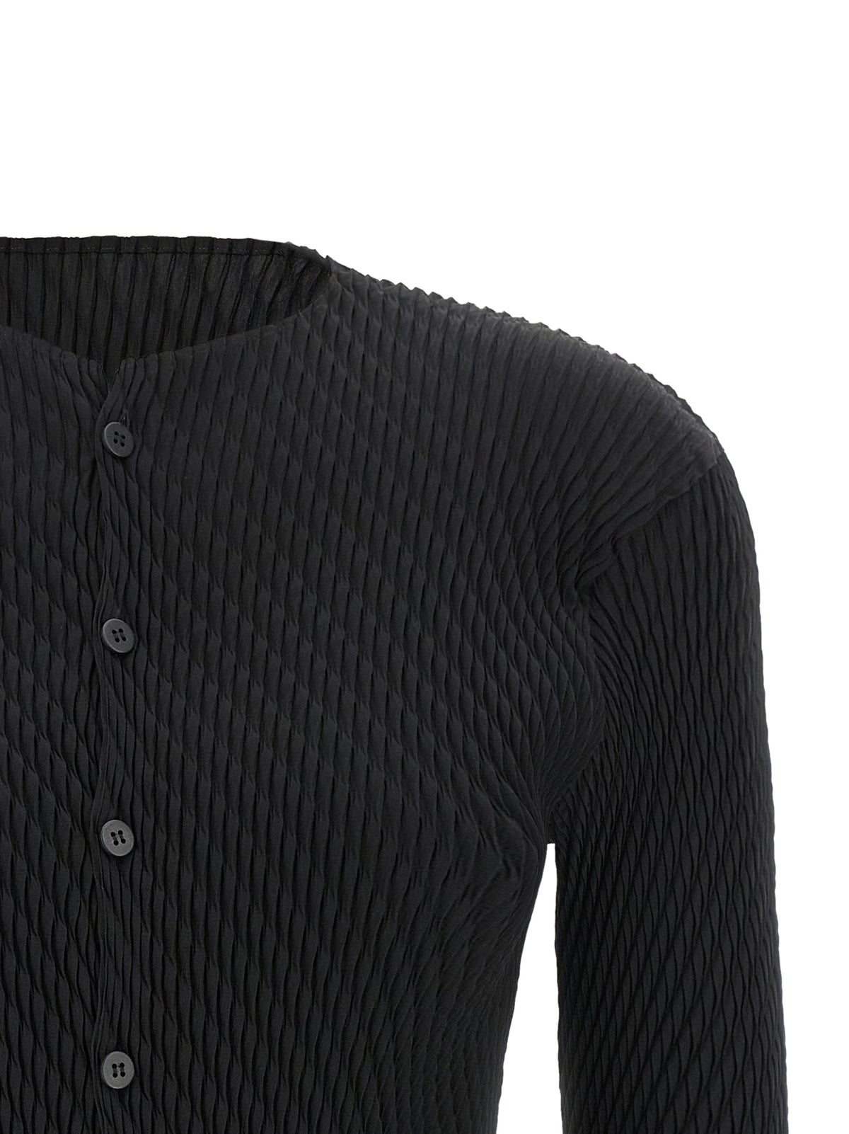 Black Polyester Cardigan