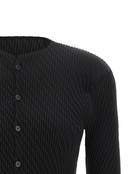 Black Polyester Cardigan