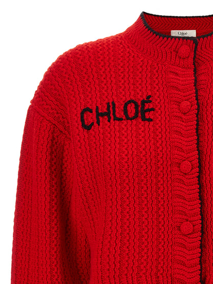 Red Wool Cardigan