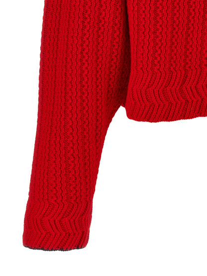 Red Wool Cardigan