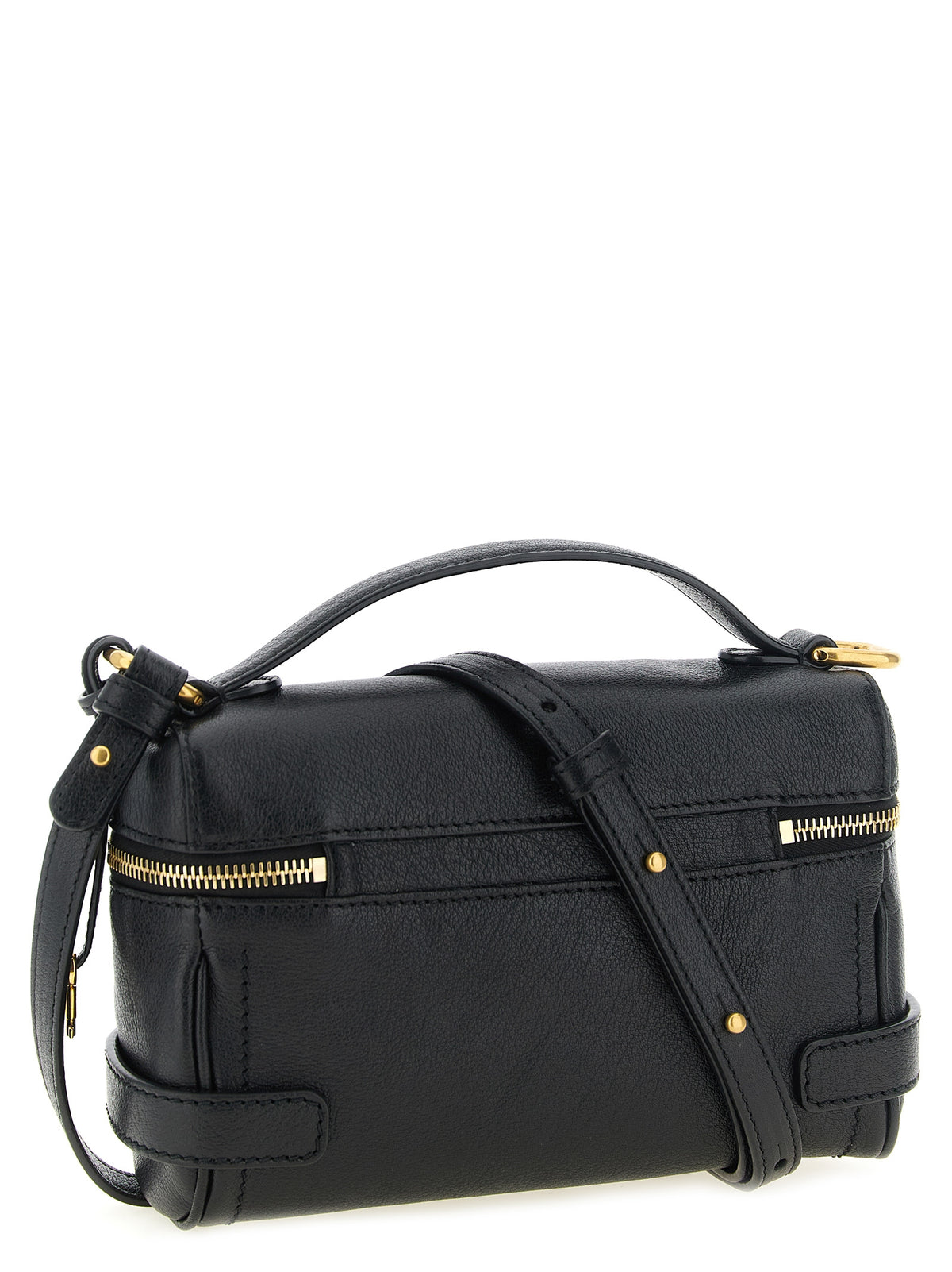 Black Buffalo Leather Shoulder Bag