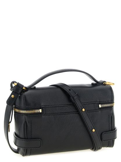 Black Buffalo Leather Shoulder Bag