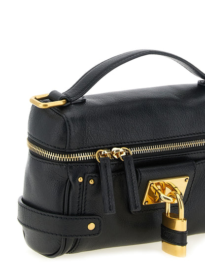 Black Buffalo Leather Shoulder Bag
