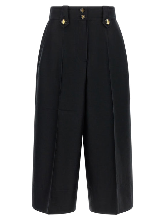 Black Wool Cropped Pants