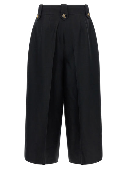 Black Wool Cropped Pants