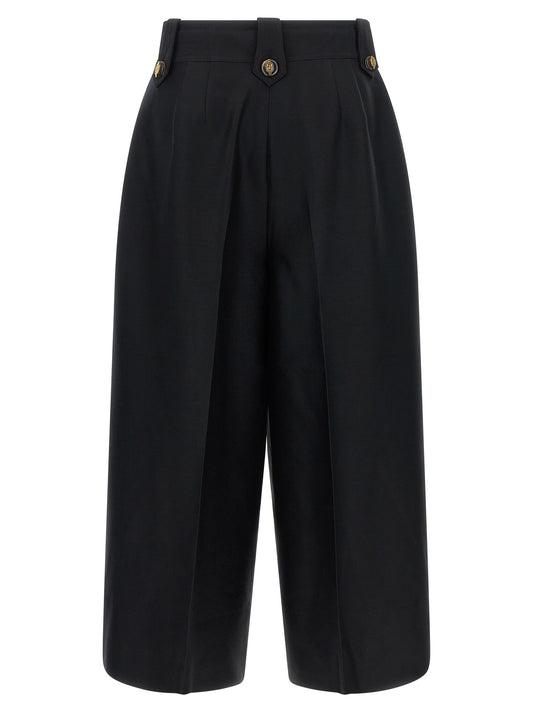 Black Wool Cropped Pants