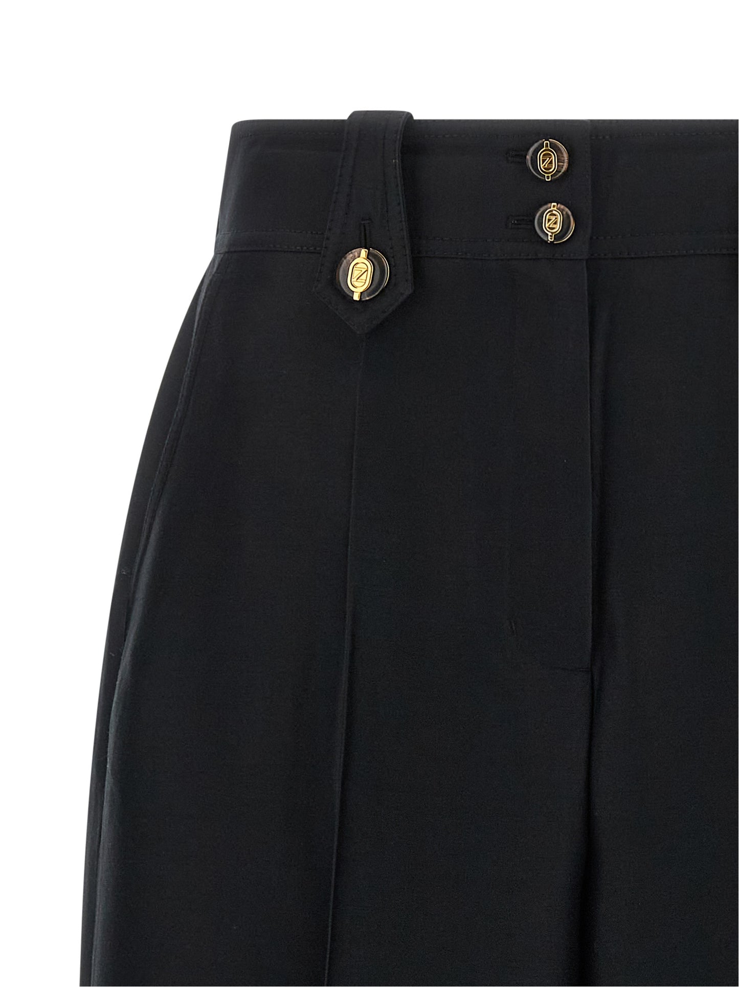 Black Wool Cropped Pants