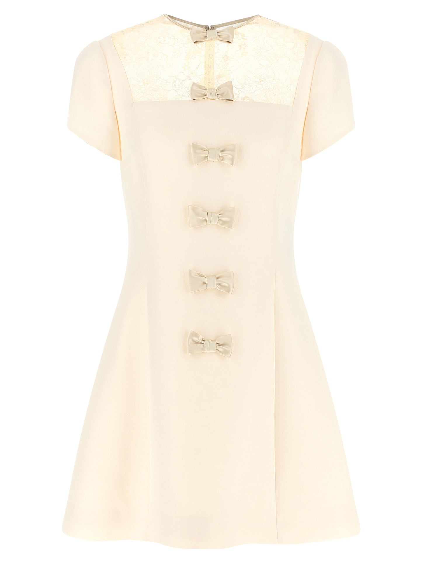 White Virgin Wool Short Dress