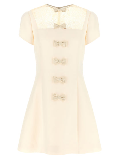 White Virgin Wool Short Dress