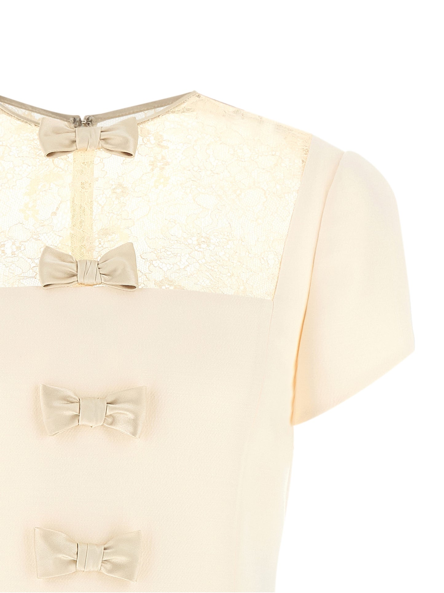 White Virgin Wool Short Dress