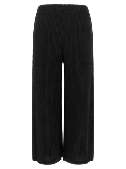 Black Polyester Casual Pants