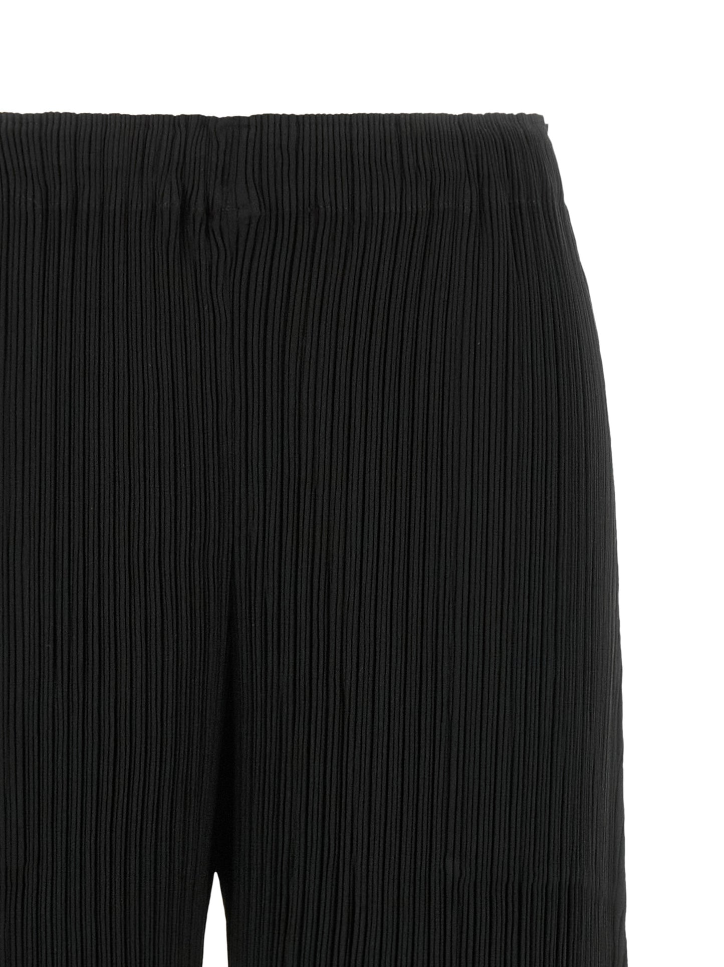 Black Polyester Casual Pants