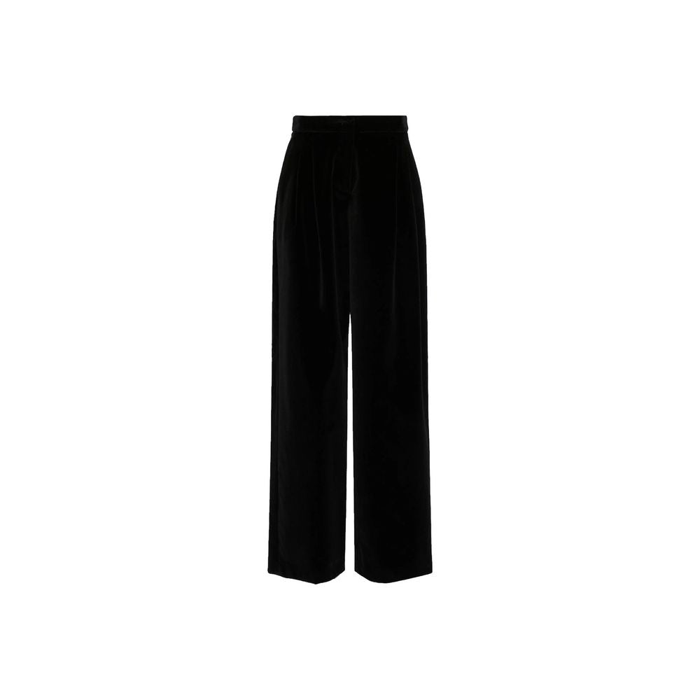Black Cotton Casual Pants