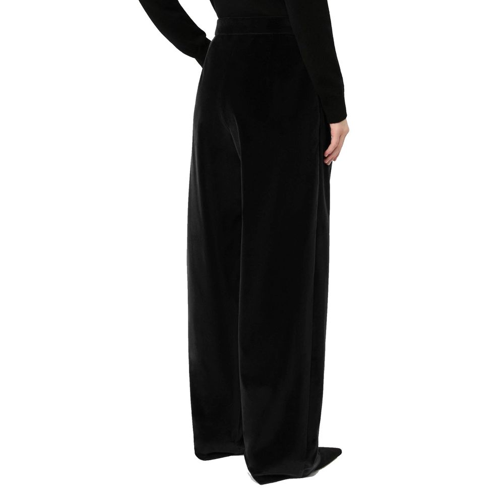 Black Cotton Casual Pants