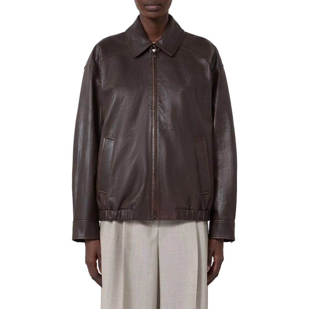 Brown Lamb Leather Leather Jacket