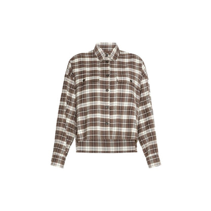 Brown Cotton Pattern Shirt