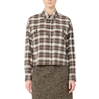 Brown Cotton Pattern Shirt