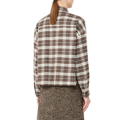 Brown Cotton Pattern Shirt