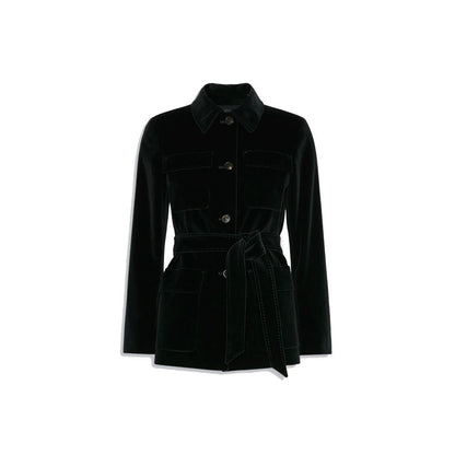 Black Cotton Full-Length Jacket