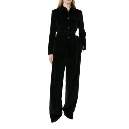 Black Cotton Full-Length Jacket