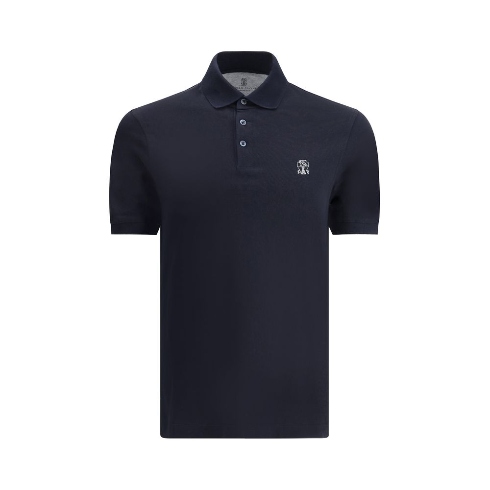 Blue Cotton Polo Shirt