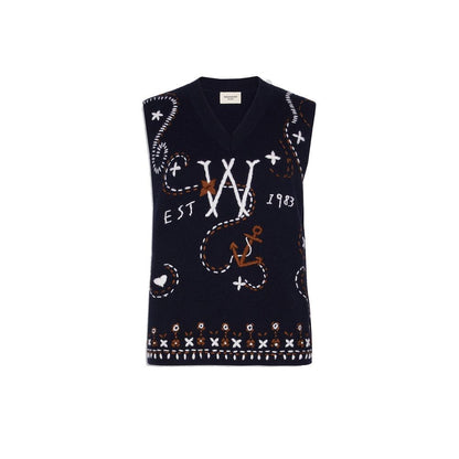 Blue Virgin Wool Waistcoat