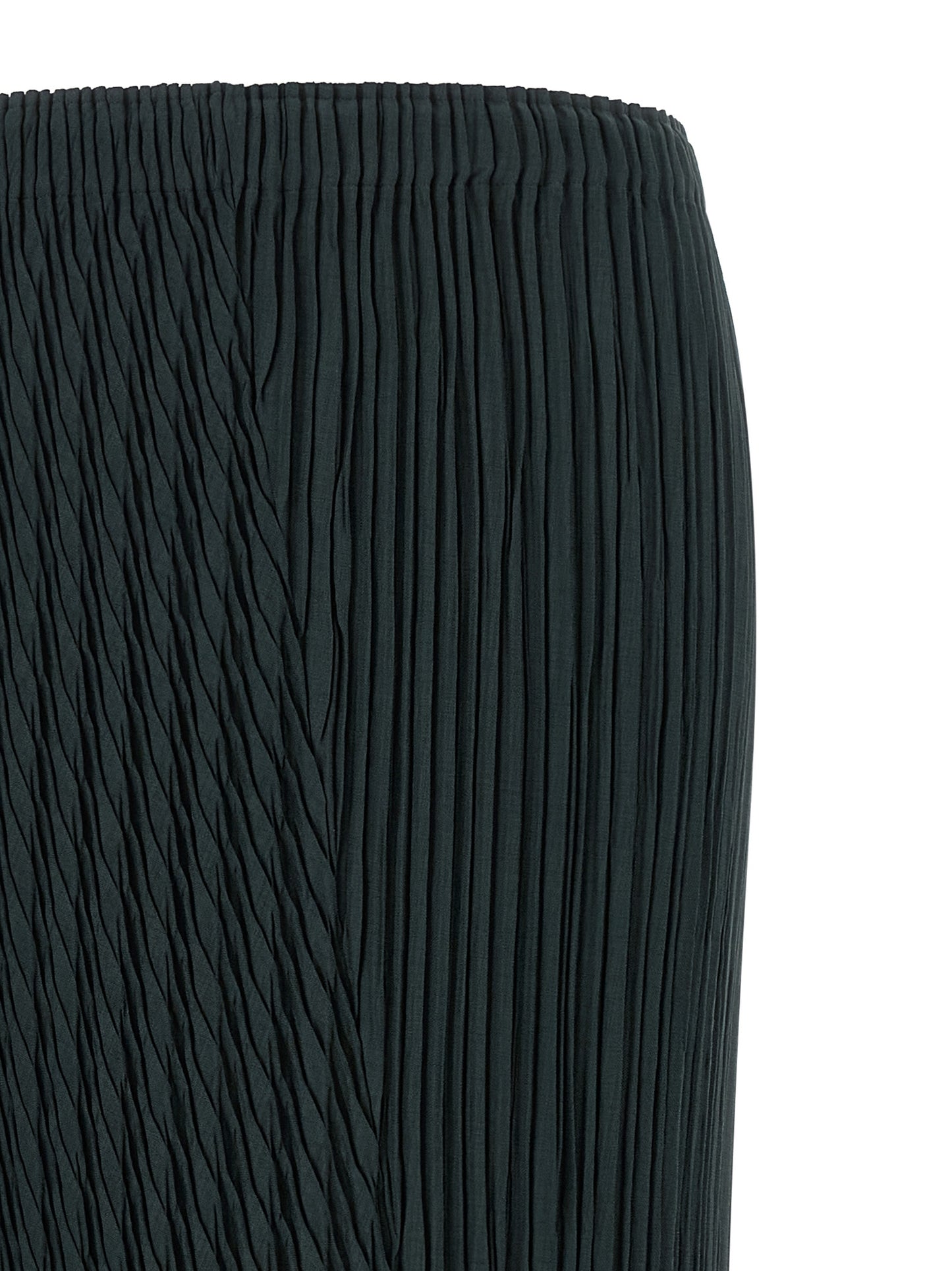 Blue Polyester Midi Skirt