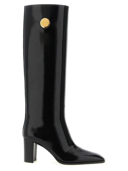 Black Calfskin Over The Knee