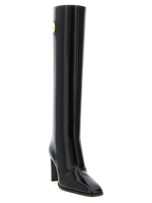 Black Calfskin Over The Knee
