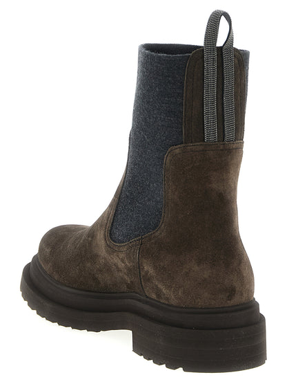 Brown Calfskin Ankle Boots