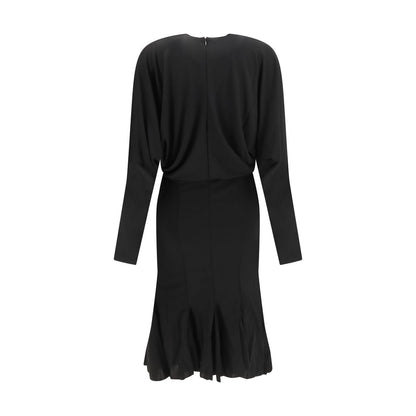 Black Acetate Casual Dress