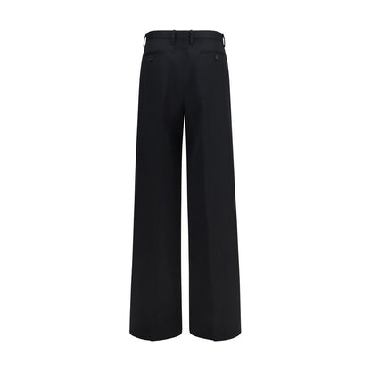 Black Cotton Casual Pants