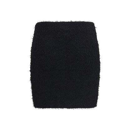 Black Viscose Mini Skirt