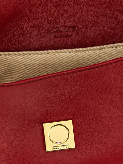 Red Lamb Leather Shoulder Bag