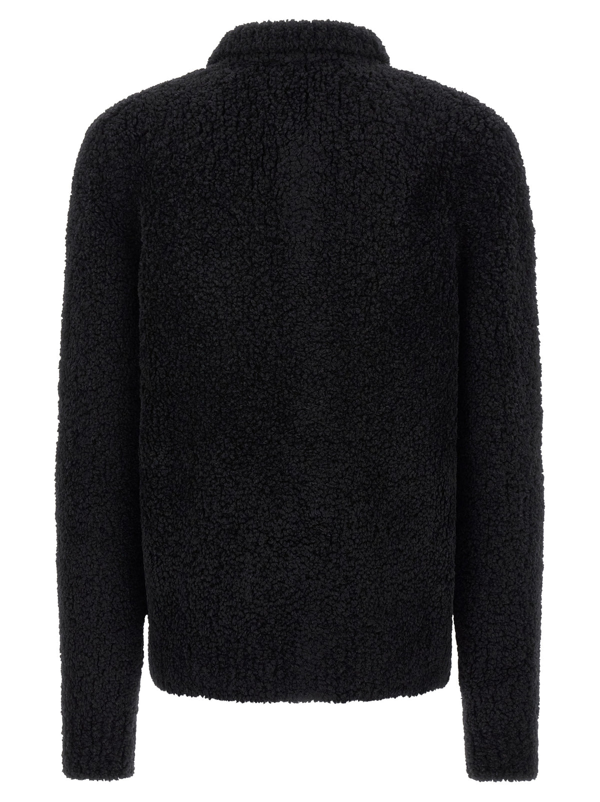 Black Alpaca Leather Cardigan