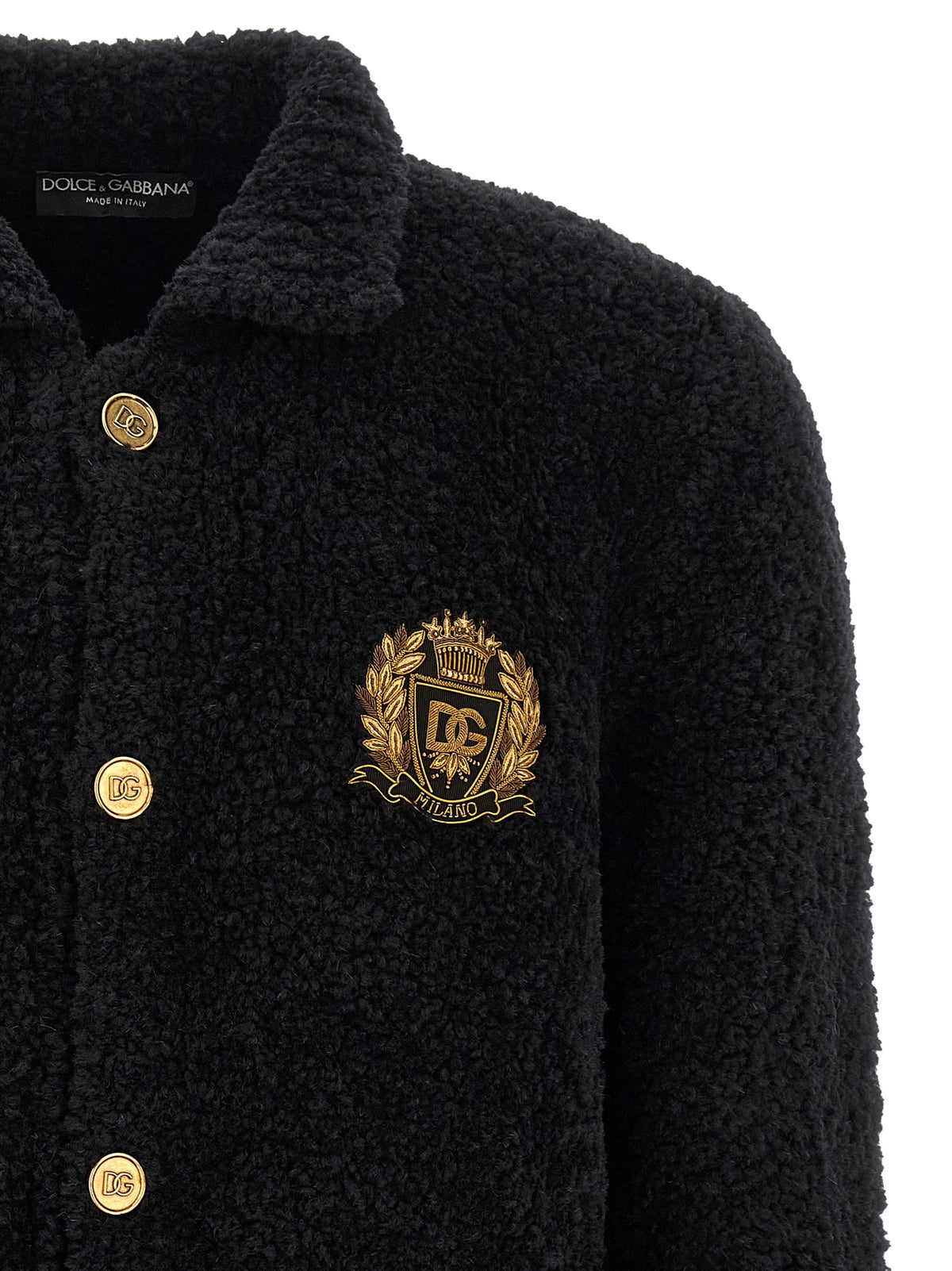 Black Alpaca Leather Cardigan