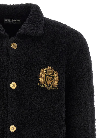 Black Alpaca Leather Cardigan