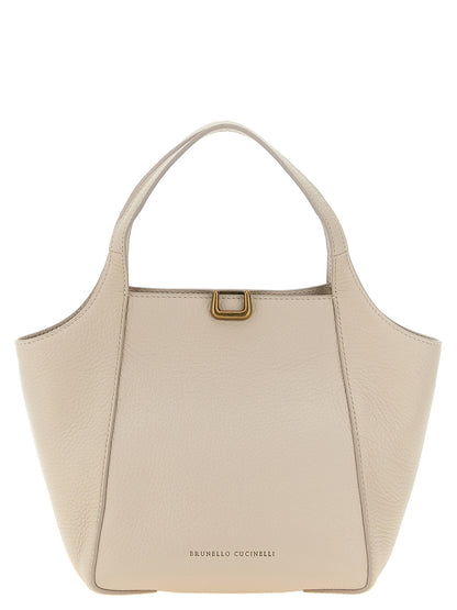 Beige Nubuc Leather Handbag