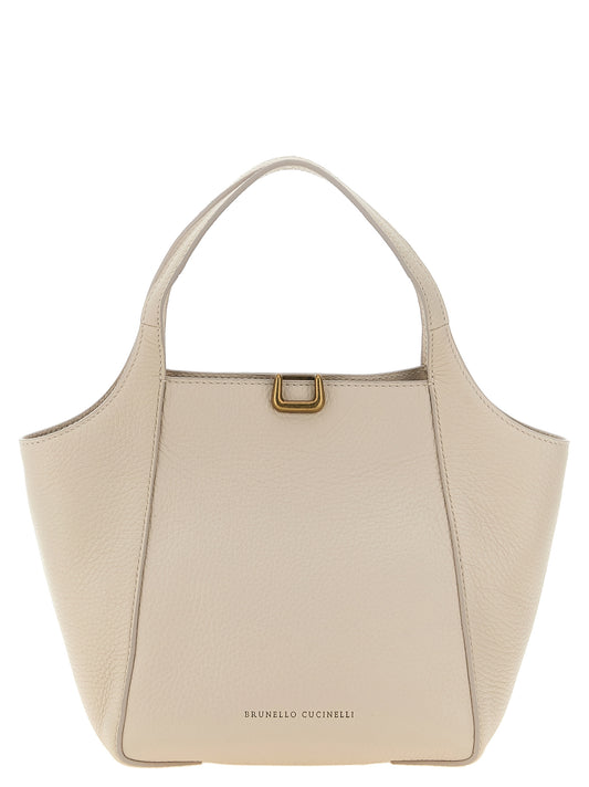 Beige Nubuc Leather Handbag