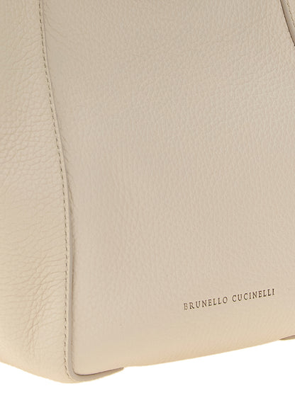 Beige Nubuc Leather Handbag