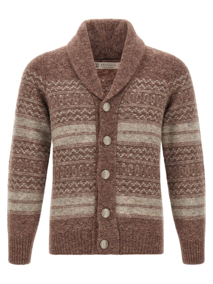 Brown Alpaca Leather Cardigan