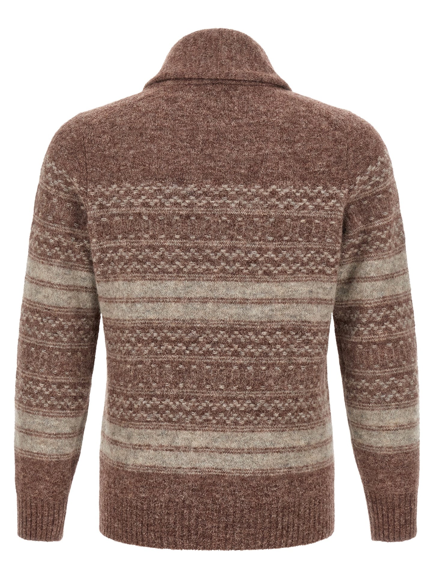 Brown Alpaca Leather Cardigan