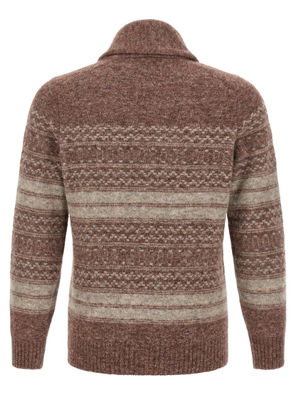 Brown Alpaca Leather Cardigan