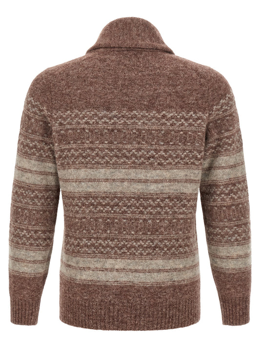 Brown Alpaca Leather Cardigan